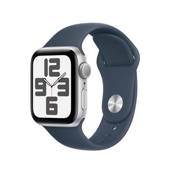 Apple Watch SE GPS 40mm Silver Aluminium Case Storm Kék Sport szíjjal - S/M
