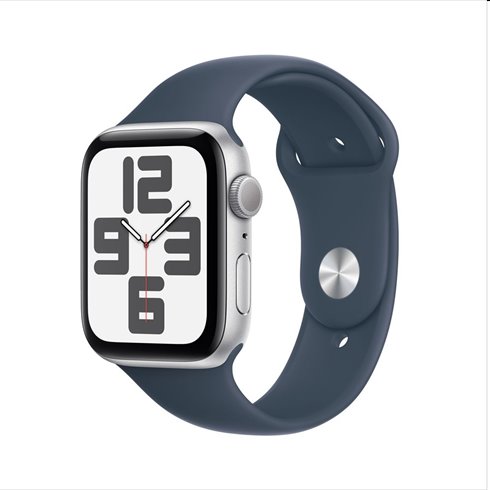 Apple Watch SE GPS 44mm ezüst Aluminium Case Storm Kék Sport szíjjal - S/M