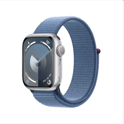 Apple Watch Series 9 GPS 41mm Silver Aluminium Case Winter Kék Sport Loop-pal