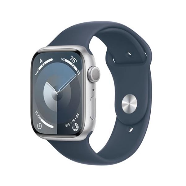 Apple Watch Series 9 GPS 45mm ezüst Aluminium Case Storm Kék Sport szíjjal - S/M