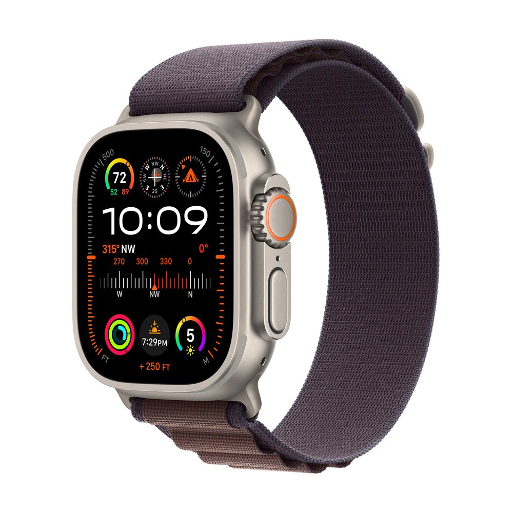 Apple Watch Ultra 2 GPS + Cellular, 49mm Titanium Case Indigo Alpine Loop-pal - Közepes