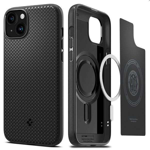 Spigen Mag Armor MagSafe tok Apple iPhone 15 Plus számára, fekete
