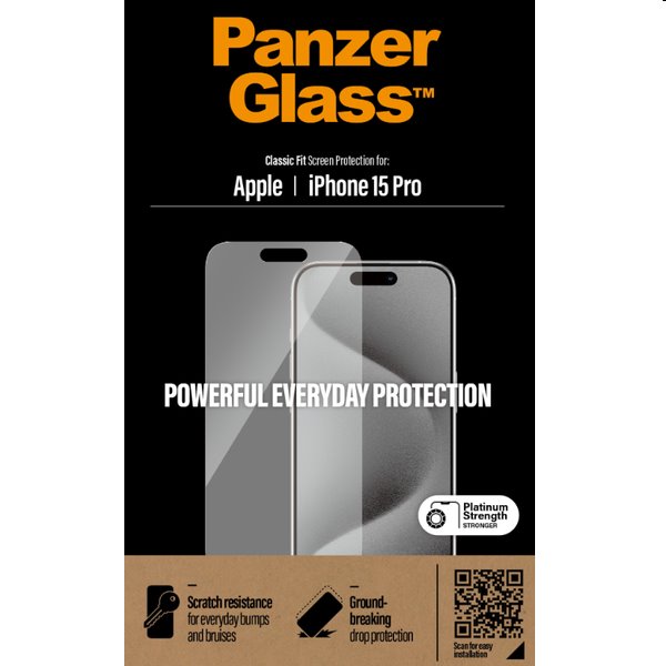 PanzerGlass védőüveg Apple iPhone 15 Pro számára