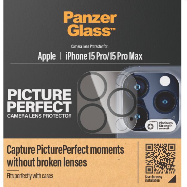 PanzerGlass Védőtok a fényképezőgép lencséjére Apple iPhone 15 Pro/15 Pro Max számára