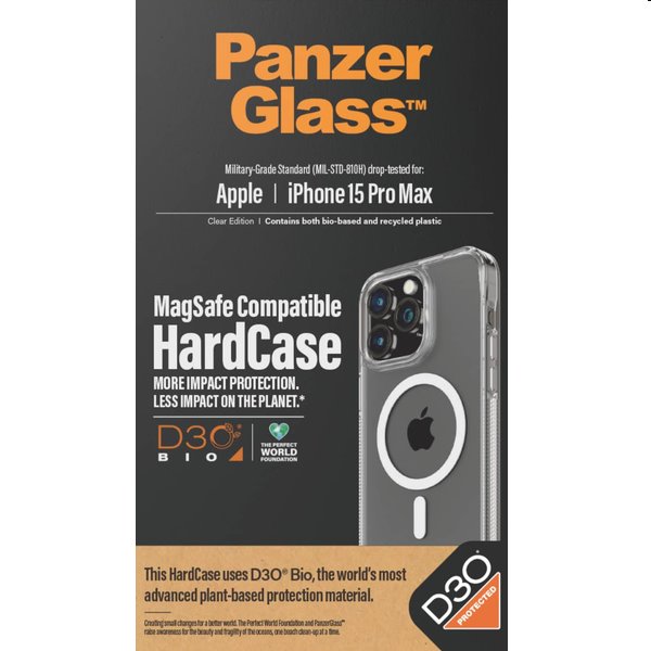 PanzerGlass HardCase D3O tok MagSafe-vel Apple iPhone 15 Pro Max számára