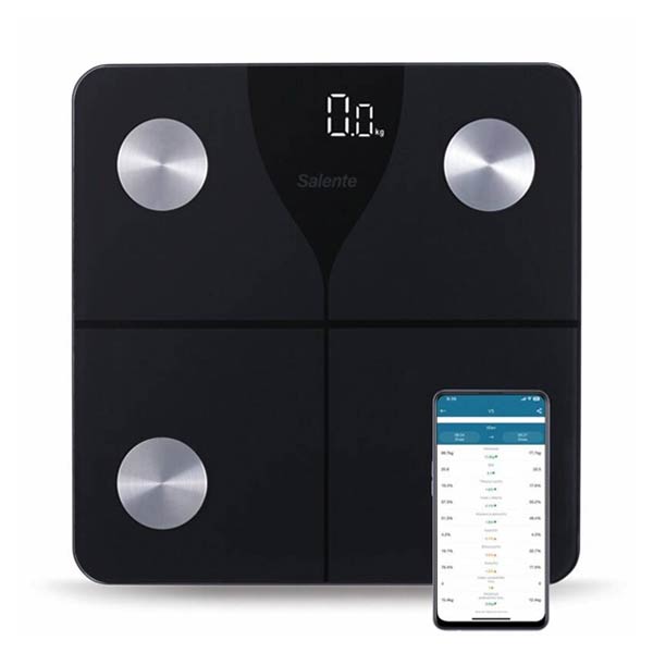 Salente SlimFit, személyi diagnosztikai fitnesz mérleg, Bluetooth, fekete Salente SlimFit, személyi diagnosztikai fitnesz mérleg, Bluetooth, fekete