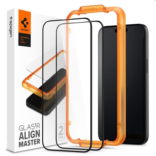 Spigen tR AlignMaster edzett üveg Apple iPhone 15 számára, 2 darab
