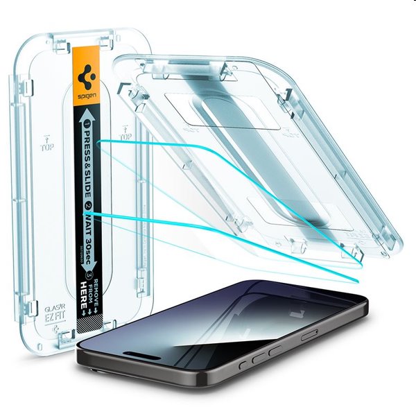 Spigen tR ez Fit edzett üveg Apple iPhone 15 Pro Max számára, 2 darab