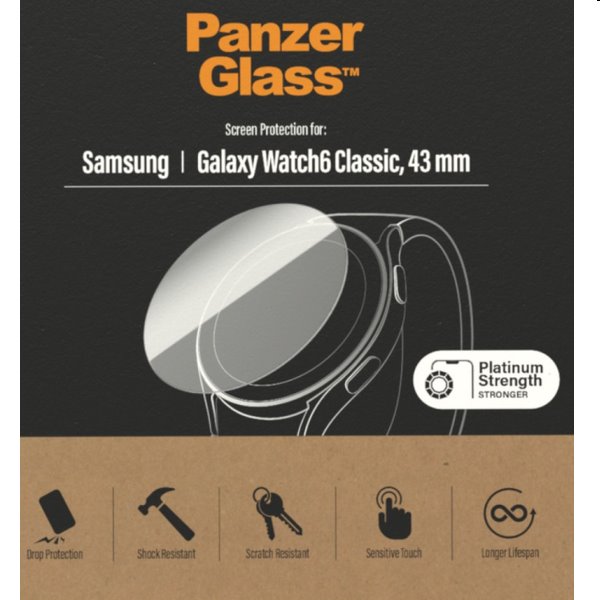 PanzerGlass Flat Glass AB védőüveg Samsung Galaxy Watch 6 43 mm számára, clear