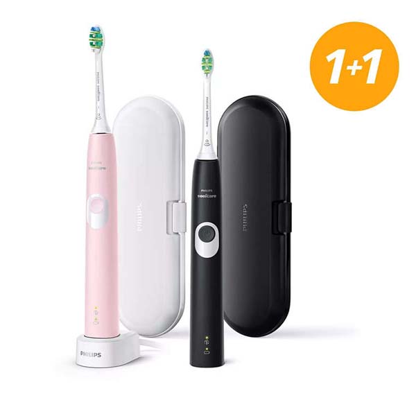 Philips Sonicare ProtectiveClean 4300 Series, HX6800/35, Fekete és Rózsaszín 1+1 Szonikus elektromos fogkefe