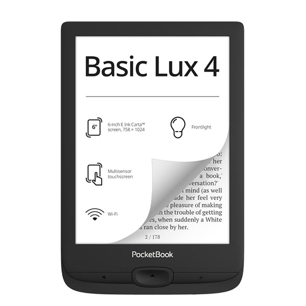Pocketbook 618 Basic Lux 4 Ink Black, fekete