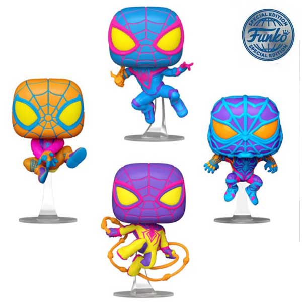 POP! 4 Pack Spider Man Miles Morales (Marvel) Special Kiadás (Blacklight)