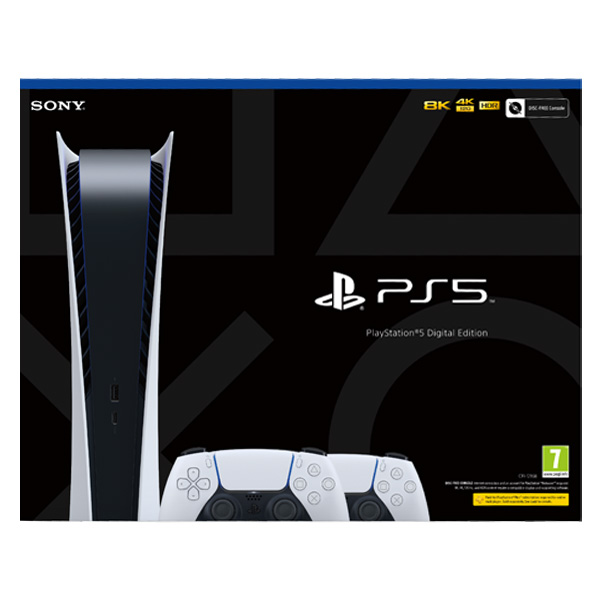 PlayStation 5 Digital Kiadás + PlayStation 5 DualSense Vezeték nélküli Vezérlő, fekete & fehér - OPENBOX (Bontott csomagolás, teljes garancia)