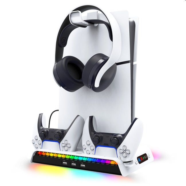 iPega PlayStation 5 Slim, Dualsense, Pulse 3D RGB dock w/ cooling, white iPega PlayStation 5 Slim, Dualsense, Pulse 3D RGB dock w/ cooling, white