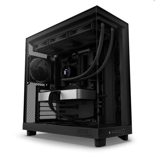 NZXT case H6 Flow / 3x120 mm fan / tempered glass / mesh panel / black akciós termékkép 1