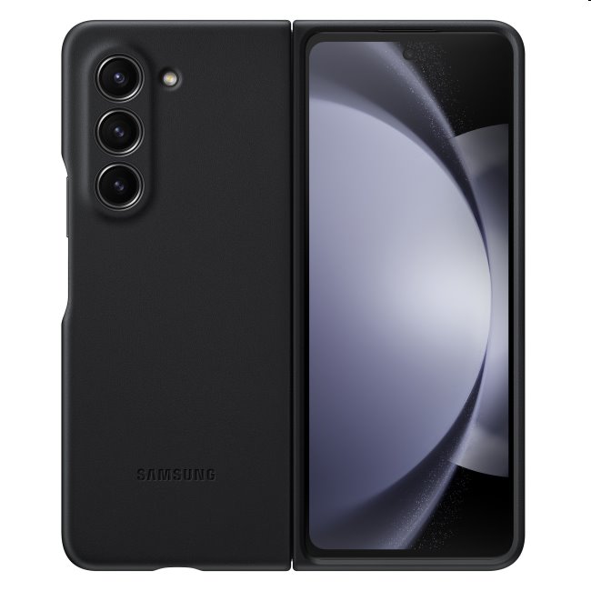Eco-Leather Cover tok Samsung Galaxy Z Fold5 számára, fekete