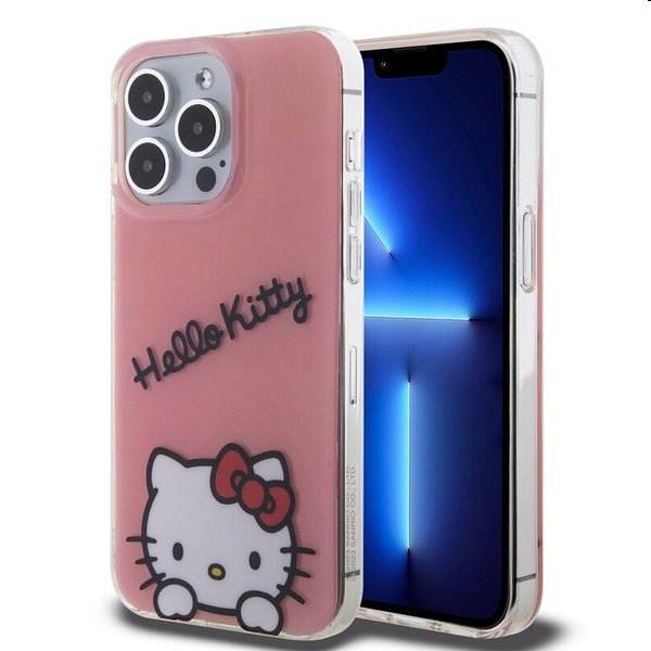 Hello Kitty IML Daydreaming Logo hátlapi tok Apple iPhone 13 Pro számára, rózsaszín