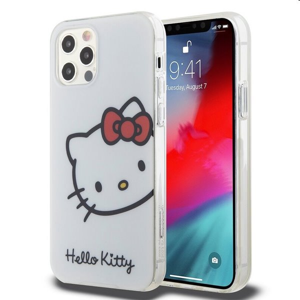 Hello Kitty IML Head Logo hátlapi tok Apple iPhone 12/12 Pro számára, fehér