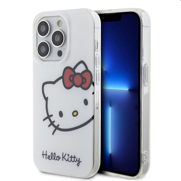 Hello Kitty IML Head Logo hátlapi tok Apple iPhone 15 Pro Max számára, fehér