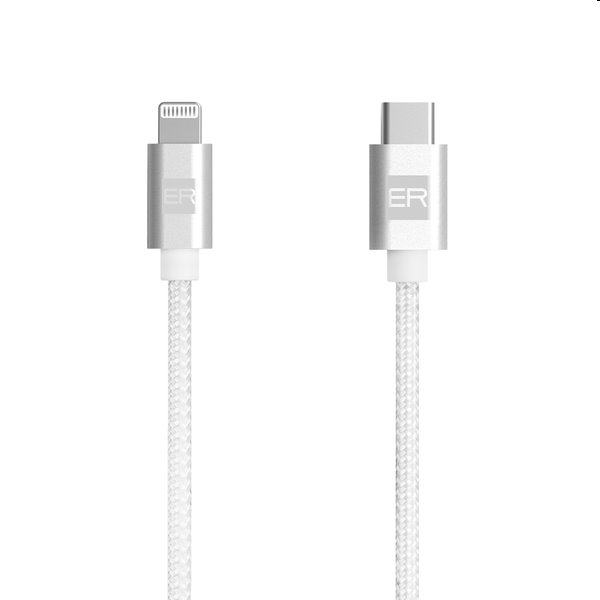 ER POWER Adat- és töltőkábel USB-C/Lightning, MFi, 1,2 m, fehér