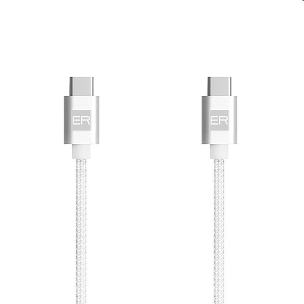 ER POWER Adat- és töltőkábel USB-C/USB-C, 5A, 1,2 m, fehér