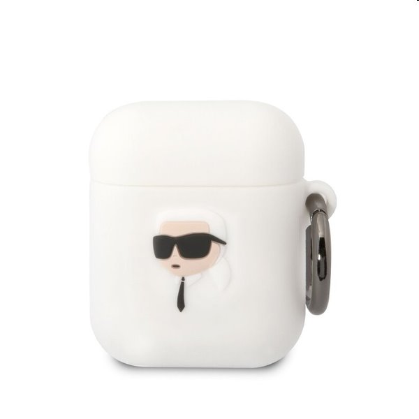 Karl Lagerfeld 3D Logo NFT Karl Head szilikontok Apple AirPods 1/2 számára, biele