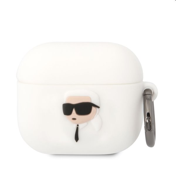 Karl Lagerfeld 3D Logo NFT Karl Head szilikontok Apple AirPods 3 számára, fehér