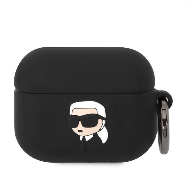 Karl Lagerfeld 3D Logo NFT Karl Head szilikontok Apple AirPods Pro számára, fekete