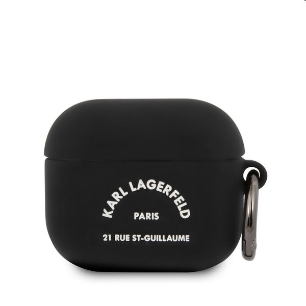 Karl Lagerfeld Rue St Guillaume szilikontok Apple AirPods 3 számára, fekete