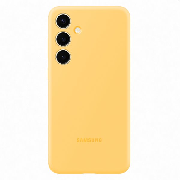 Silicone Cover tok Samsung Galaxy S24 Plus számára, sárga