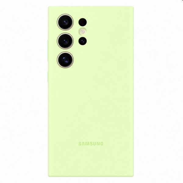 Silicone Cover tok Samsung Galaxy S24 Ultra számára, light zöld