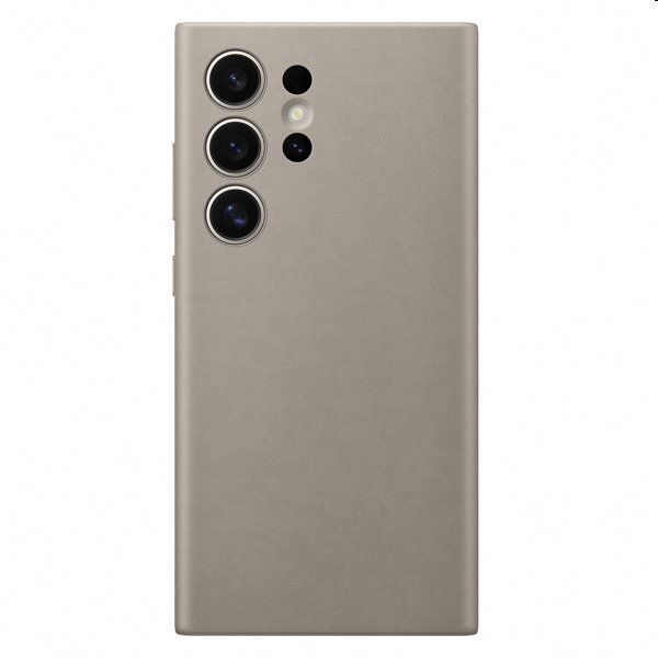 Leather Cover tok Samsung S24 Ultra számára, taupe