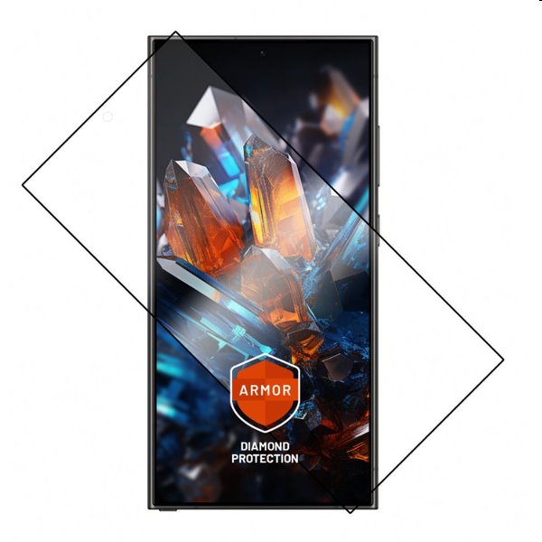 FIXED Armor prémium edzett védőüveg Samsung Galaxy S24 Ultra számára, fekete