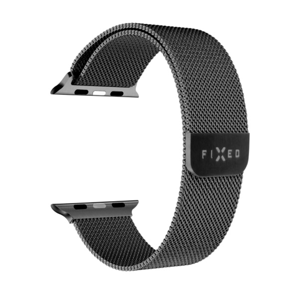 FIXED Mesh Strap for Apple Watch 42/44/45 mm, fekete, kiállított darab, 21 hónap garancia