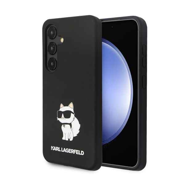 Karl Lagerfeld Liquid Silicone Choupette NFT hátlapi tok Samsung Galaxy S24 számára, fekete