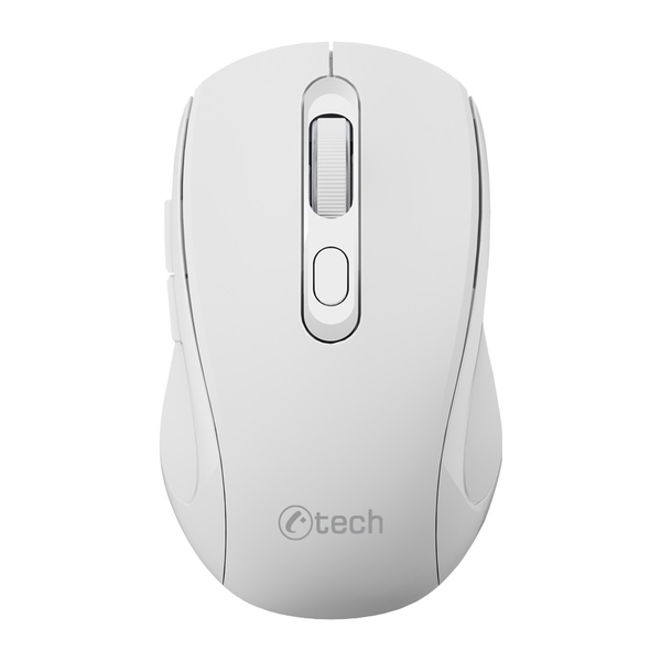 Vezeték nélküli egér C-Tech WLM-12, duálny mód, BT5.0, USB, 1600 DPI, fehér Vezeték nélküli egér C-Tech WLM-12, duálny mód, BT5.0, USB, 1600 DPI, fehér
