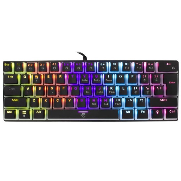 White Shark játékos mechanikus billentyűzet ASHIKO, US kiosztás, piros switch, fekete