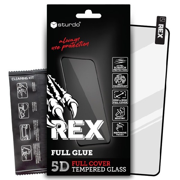 Sturdo Rex Edzett védőüveg Samsung Galaxy A14 5G 5D, fekete Sturdo Rex Edzett védőüveg Samsung Galaxy A14 5G 5D, fekete
