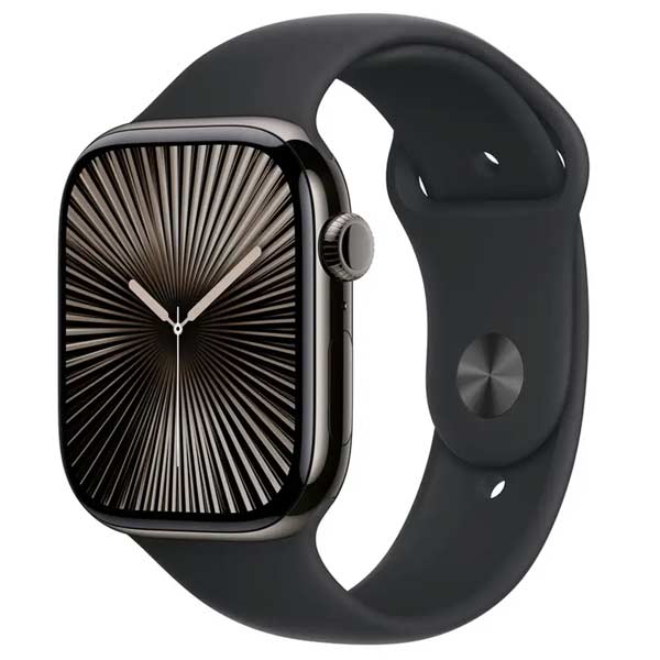 Apple Watch Series 10 GPS + Cellular 42mm Natural Titanium Case with Stone Grey Sport Band - M/L Apple Watch Series 10 GPS + Cellular 42mm Natural Titanium Case with Stone Grey Sport Band - M/L