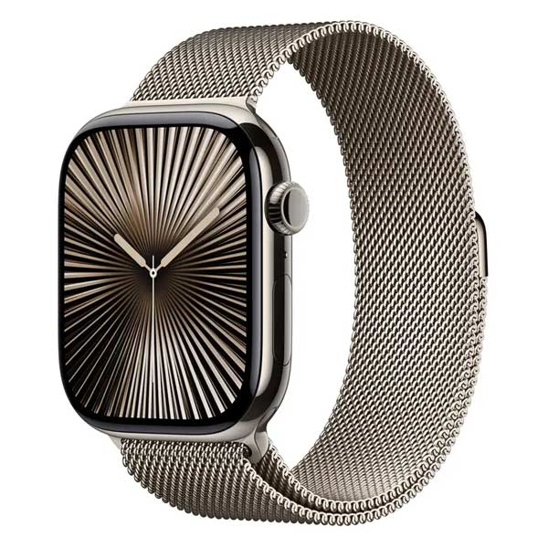 Apple Watch Series 10 GPS + Cellular 46 mm Természetes titán természetes milánói szíjjal - S/M Apple Watch Series 10 GPS + Cellular 46 mm Természetes titán természetes milánói szíjjal - S/M