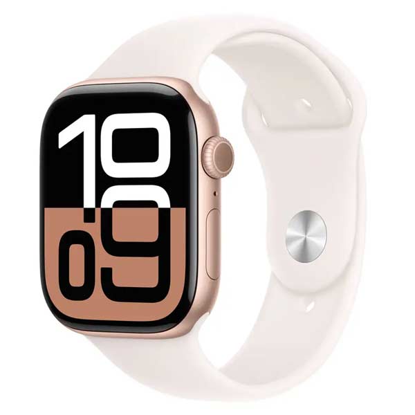 Apple Watch Series 10 GPS + Cellular 46mm Rózsaszín-arany aluminium sportszíjjal - S/M