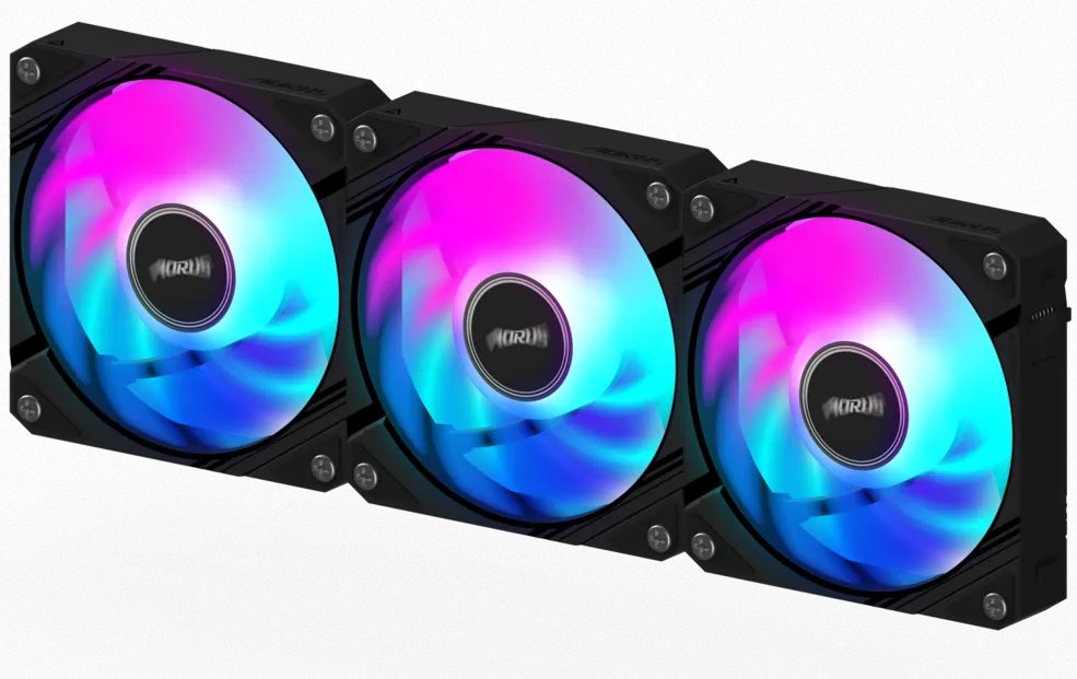 Gigabyte AORUS EZ CHAIN FAN 120, ARGB, black, 3-Pack akciós termékkép 1