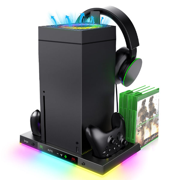 iPega XBX024S Multifunctional charging RGB stand with cooling for Xbox, black, kiállított, 21 hónap garancia iPega XBX024S Multifunctional charging RGB stand with cooling for Xbox, black, kiállított, 21 hónap garancia