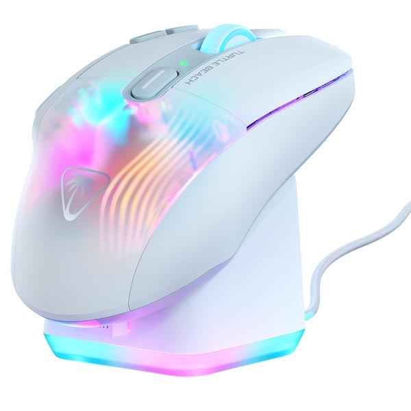Turtle Beach Bundle vezeték nélküli játékos egér KONE XP Air és RGB töltőállomás Rapid, fehér
