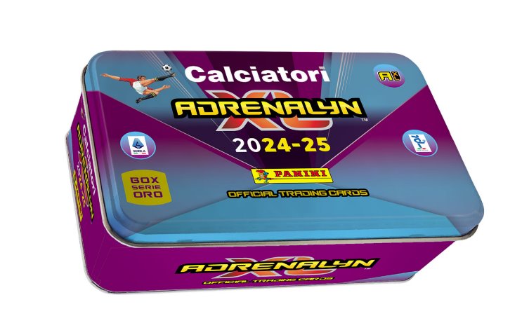 Gyűjtői focikártyák  SERIE A 2024/2025 Adrenalyn Kártyák pléhdoboz (szögletes) akciós termékkép 1