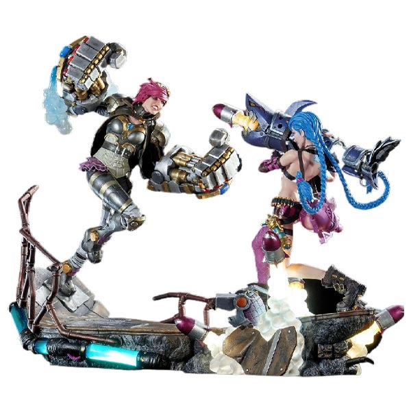 Dioráma szobor Jinx & Vi (League of Legends)