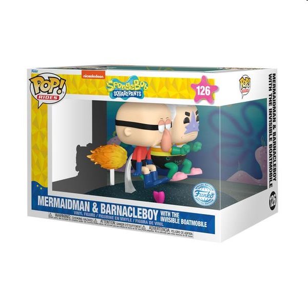POP! Rides: Mermaid Man & Barnacle Boy with Invisible Boatmobile (SpongeBob Squarepants) Special Edition akciós termékkép 1