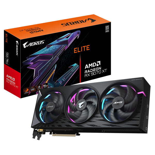 Gigabyte AORUS Radeon RX 9070 XT ELITE OC 16G Gigabyte AORUS Radeon RX 9070 XT ELITE OC 16G