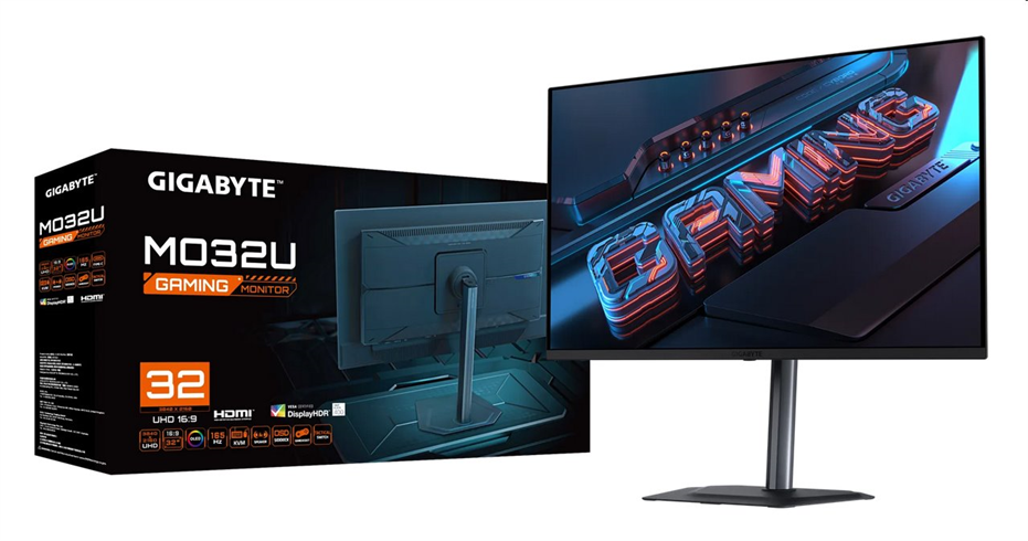 GIGABYTE LCD MO32U GAMING Monitor 32" UHD 3840x2160, QD-OLED, 165Hz, Speakers, KVM USB, USB-C, 2xHDMI, DP GIGABYTE LCD MO32U GAMING Monitor 32" UHD 3840x2160, QD-OLED, 165Hz, Speakers, KVM USB, USB-C, 2xHDMI, DP
