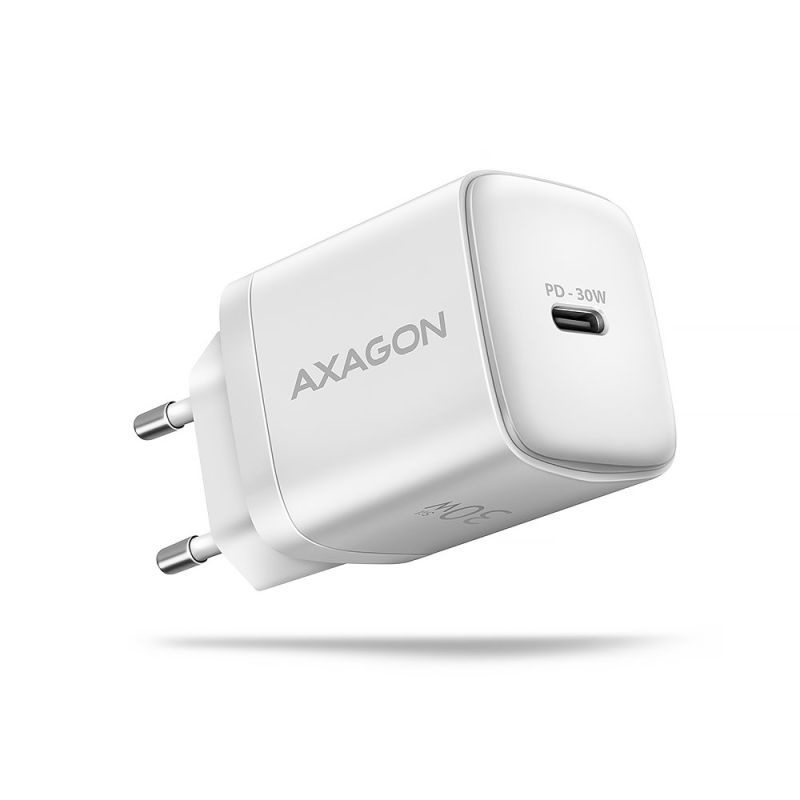 AXAGON ACU-PD30W, Sil Hálózati töltő 30W, 1x port USB-C, PD3.0/PPS/QC4+/SFC/AFC/Apple, fehér akciós termékkép 1